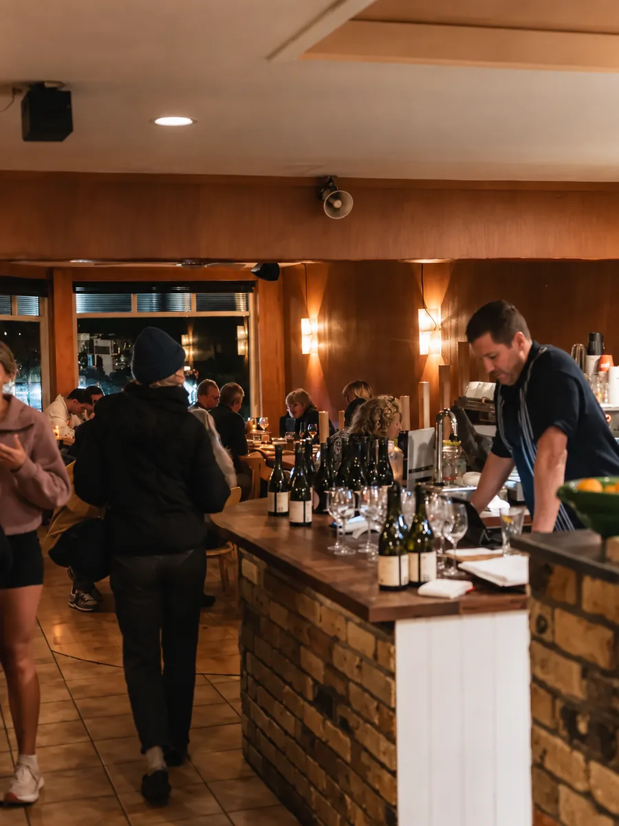 Guests gathered inside Special mention cafe during an evening service